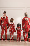 Bijpassende Onesie voor Vrouwen Mannen Familie Capuchon Rode Pyjama Eendelig Kerst Pyjama Set