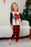 Zwart Rood Lange Mouw Geruite Broek Kerst Pyjama Set