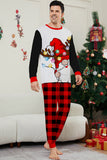 Zwart Rood Lange Mouw Geruite Broek Kerst Pyjama Set