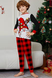 Zwart Rood Lange Mouw Geruite Broek Kerst Pyjama Set