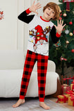 Zwart Rood Lange Mouw Geruite Broek Kerst Pyjama Set