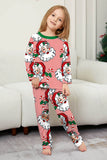 Rood gestreepte kerstpyjama met lange mouwen en print