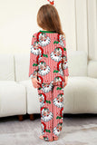 Rood gestreepte kerstpyjama met lange mouwen en print