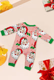 Rood gestreepte kerstpyjama met lange mouwen en print