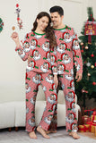 Rood gestreepte kerstpyjama met lange mouwen en print