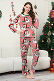 Rood gestreepte kerstpyjama met lange mouwen en print
