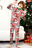 Rood gestreepte kerstpyjama met lange mouwen en print