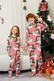 Rood gestreepte kerstpyjama met lange mouwen en print