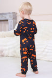 Marine bedrukte familie halloween-pyjama's met lange mouwen