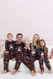 Marine bedrukte familie halloween-pyjama's met lange mouwen