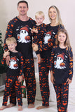Marine bedrukte familie halloween-pyjama's met lange mouwen
