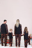 Marine bedrukte familie halloween-pyjama's met lange mouwen