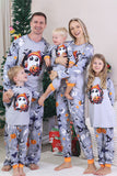 Grijze bedrukte familie halloween-pyjama met lange mouwen