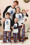 Zwart-witte boom bedrukte familie kerst pyjama's
