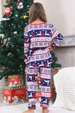 Rode kerstpyjama met winterprint voor het gezin