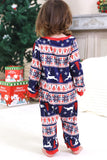 Rode kerstpyjama met winterprint voor het gezin