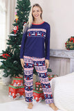 Rode kerstpyjama met winterprint voor het gezin