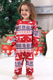 Rode kerstpyjama met winterprint voor het gezin