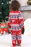 Rode kerstpyjama met winterprint voor het gezin