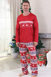 Rode kerstpyjama met winterprint voor het gezin