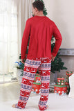 Rode kerstpyjama met winterprint voor het gezin