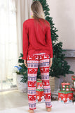 Rode kerstpyjama met winterprint voor het gezin