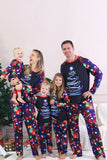 Navy Lights Boom Print Familie Bijpassende Kerst Pyjama Sets