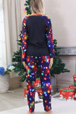Navy Lights Boom Print Familie Bijpassende Kerst Pyjama Sets