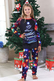 Navy Lights Boom Print Familie Bijpassende Kerst Pyjama Sets