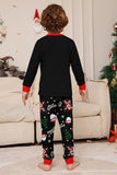 Zwarte Kerst Santa Print Familie Bijpassende Pyjama Sets