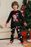 Zwarte Kerst Santa Print Familie Bijpassende Pyjama Sets