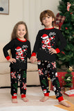Zwarte Kerst Santa Print Familie Bijpassende Pyjama Sets