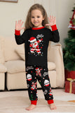 Zwarte Kerst Santa Print Familie Bijpassende Pyjama Sets