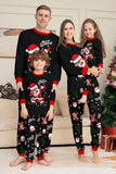 Zwarte Kerst Santa Print Familie Bijpassende Pyjama Sets