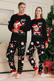 Zwarte Kerst Santa Print Familie Bijpassende Pyjama Sets