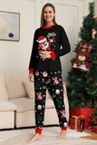 Zwarte Kerst Santa Print Familie Bijpassende Pyjama Sets