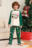 Donkergroene kerstprint Santa familie bijpassende pyjama's sets