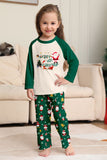 Donkergroene kerstprint Santa familie bijpassende pyjama's sets