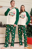 Donkergroene kerstprint Santa familie bijpassende pyjama's sets
