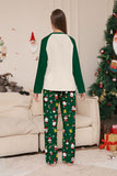 Donkergroene kerstprint Santa familie bijpassende pyjama's sets