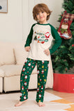 Donkergroene kerstprint Santa familie bijpassende pyjama's sets