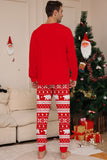 Rode Print Boom Lange Mouw Kerst Familie Bijpassende Pyjama's