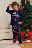 Marine Merry Christmas Print familie bijpassende pyjama set
