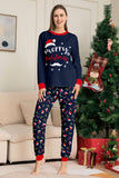 Marine Merry Christmas Print familie bijpassende pyjama set
