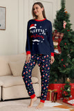 Marine Merry Christmas Print familie bijpassende pyjama set
