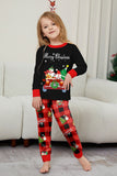 Zwart Rood Print Merry Christmas Plaid Familie Bijpassende Pyjama Set