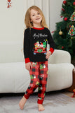 Zwart Rood Print Merry Christmas Plaid Familie Bijpassende Pyjama Set