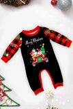Zwart Rood Print Merry Christmas Plaid Familie Bijpassende Pyjama Set