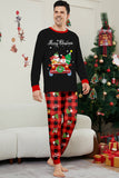 Zwart Rood Print Merry Christmas Plaid Familie Bijpassende Pyjama Set