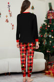 Zwart Rood Print Merry Christmas Plaid Familie Bijpassende Pyjama Set